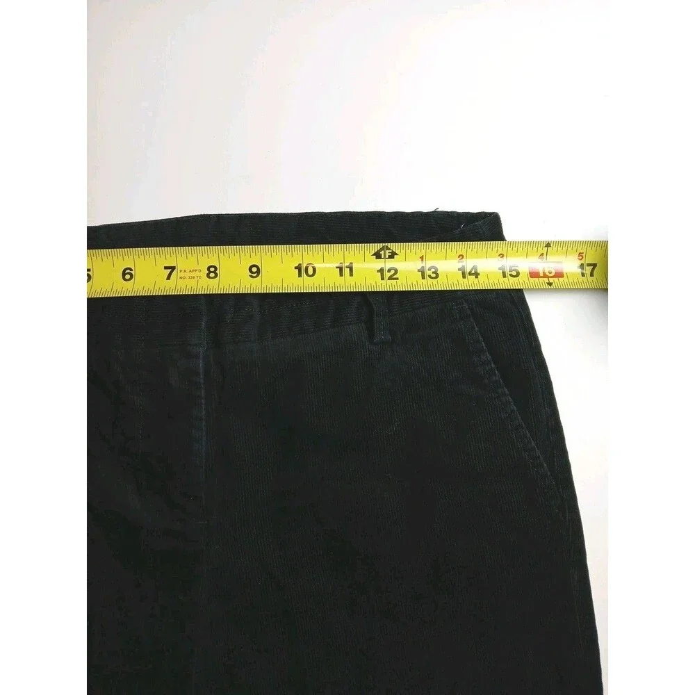 J.Crew Stretch‎ City Fit Corduroy Cuffed Black Capri Slash Pockets Size 2